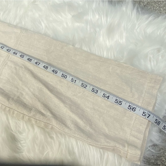 DIVINE HERITAGE XS Raglan Sleeve Utility Button-Down Jumpsuit Beige Linen Blend - Picture 15 of 16